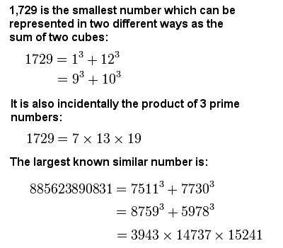 Ramanujan taxicab