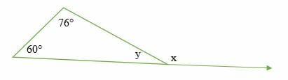 Exterior angle sum of two non adjacent interior angles