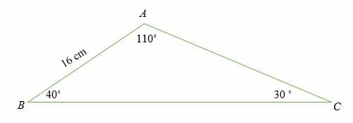 Missing lengths using sin rule