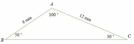 Missing side using sin rule