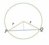 The length of a chord given the radius and distance to center of a circle.