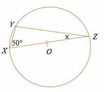 Unknown angle Thales theorem basic level