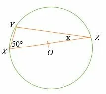 Unknown angle Thales theorem basic level