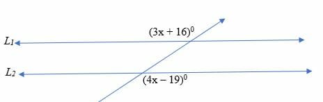 alternate exterior angle theorem to prove two lines are parallel lines