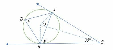 alternate segment theorem and property of tangents example solution