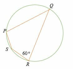 measure of angle in the cyclic quadrilateral