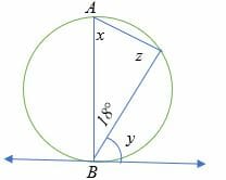 missing angle using alternate segment theorem