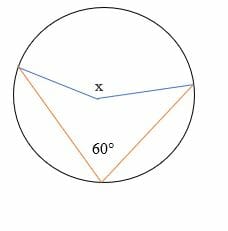 missing angle using inscribed angle theorem easy