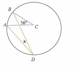 missing angle using inscribed angle theorem medium elevel example 2