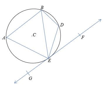 missing angles using tangent chord theorem