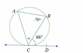 unknown angle using alternate segment theorem