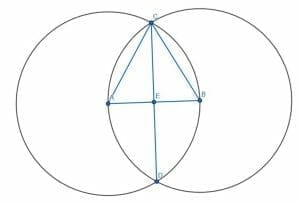 Bisected segment for e5 perpendicular bisector
