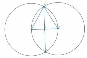 Bisected segment for e5 perpendicular bisector