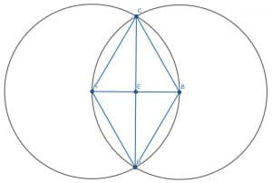 Bisected segment for perpendicular bisector e1