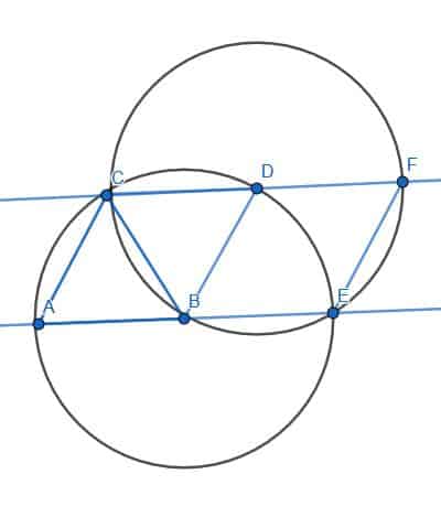 Parallelogram not rhombus 60 degree angle