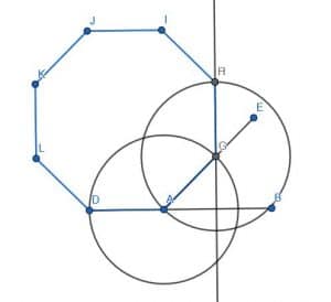 Regular octagone e4 45 degrees