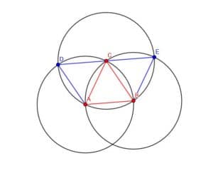 Three Equilateral triangles for 60 degree angle