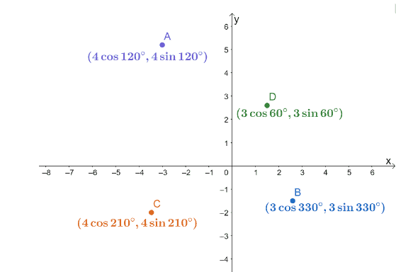 determining the distances of polar coordinates