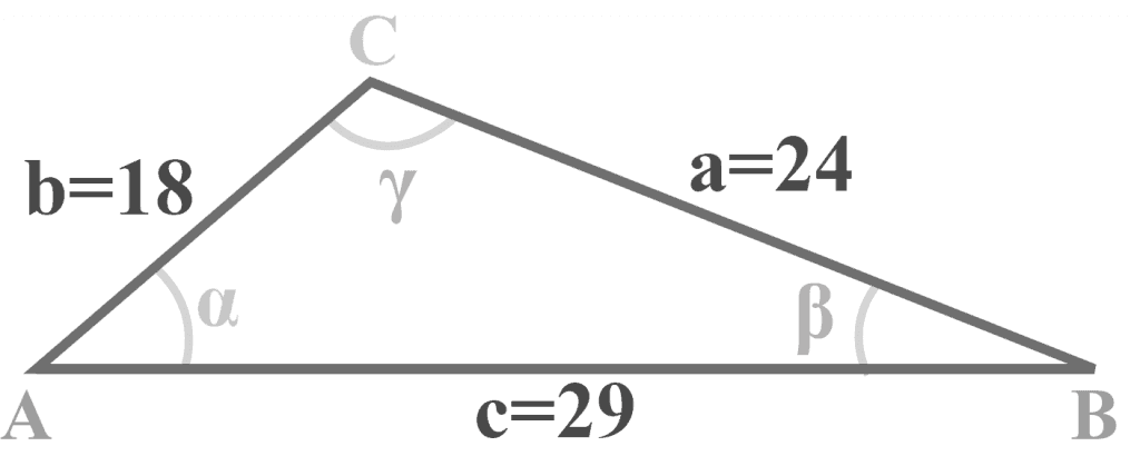 Solving an SSS triangle when three sides are given