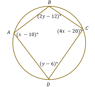 finding angles from quadrilaterals in a circle