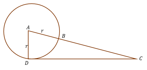 finding the radius using the tangent of the circle 1