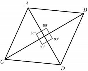 Perimeter of rhombud diagonal method