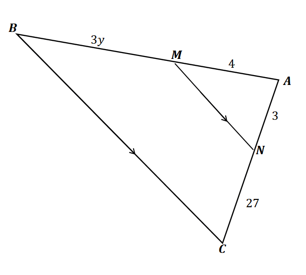 finding unknown values using the side splitter theorem