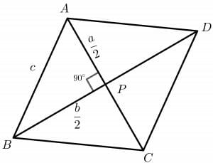 perimeter of rhombus diagonal example