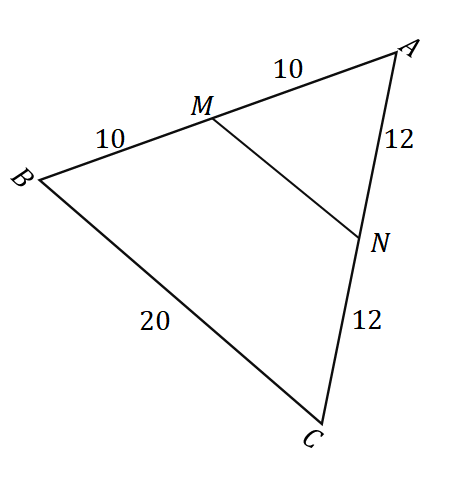 using the midpoint theorem to find the measure of the midpoint segment