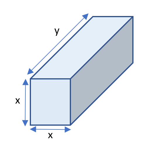 Box x by x by y