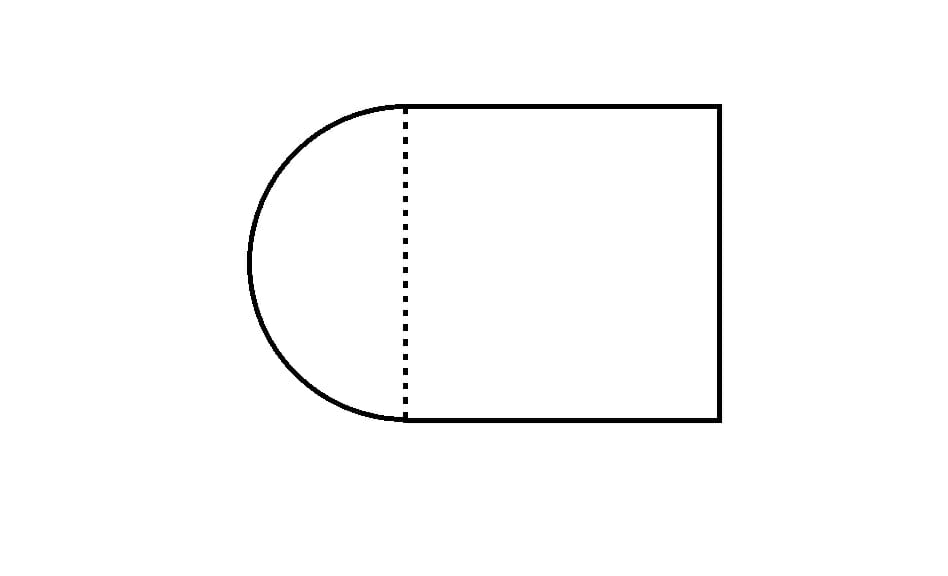 a semi circle and a square