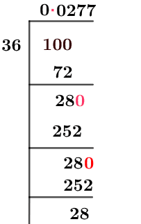 1/36 Long Division Method