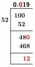 1/52 Long Division Method 1/52 Long Division Method