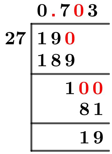 19/27 Long Division Method