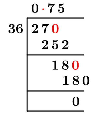 27/36 Long Division Method 27/36 Long Division Method