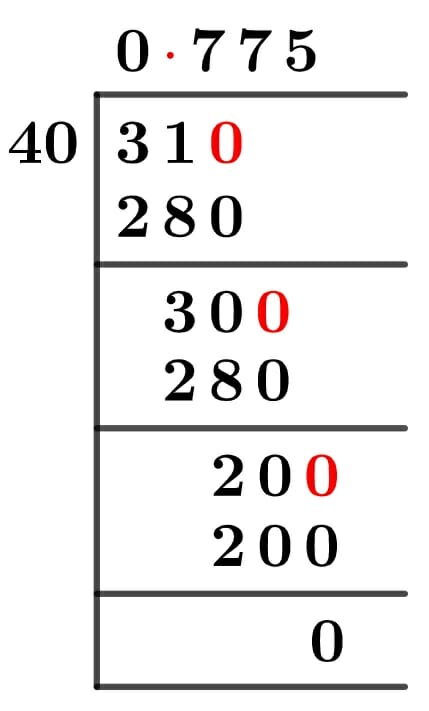 31/40 Long Division Method