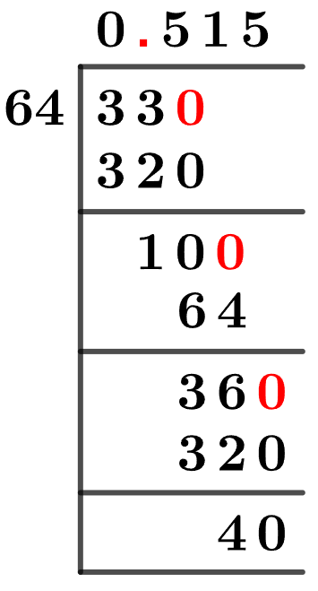 33/64 Long Division Method