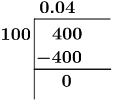 4/100 Long Division Method