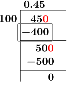 45/100 Long Division Method