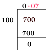 7/100 Long Division Method