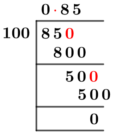 85/100 Long Division Method