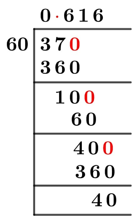 37/60 Long Division Method