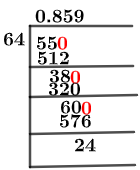 55/64 Long Division Method