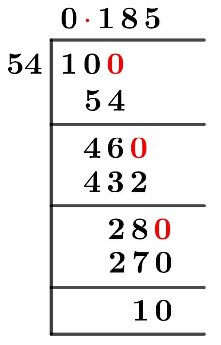 10/54 Long division method