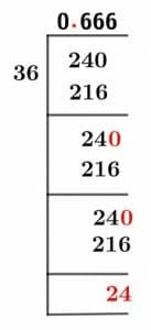 24/36 Long division method 24/36 Long division method