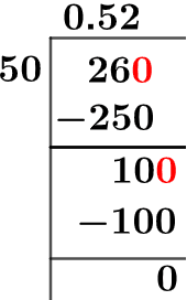 26/50 Long Division Method 26/50 Long Division Method