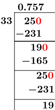 25/33 Long Division Method 25/33 Long Division Method