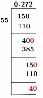 As a decimal 15/55 Long Division Method