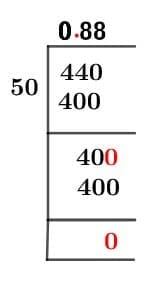 As a decimal 44/50 Long Division Method