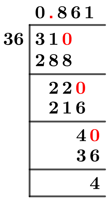 31/36 Long Division Method